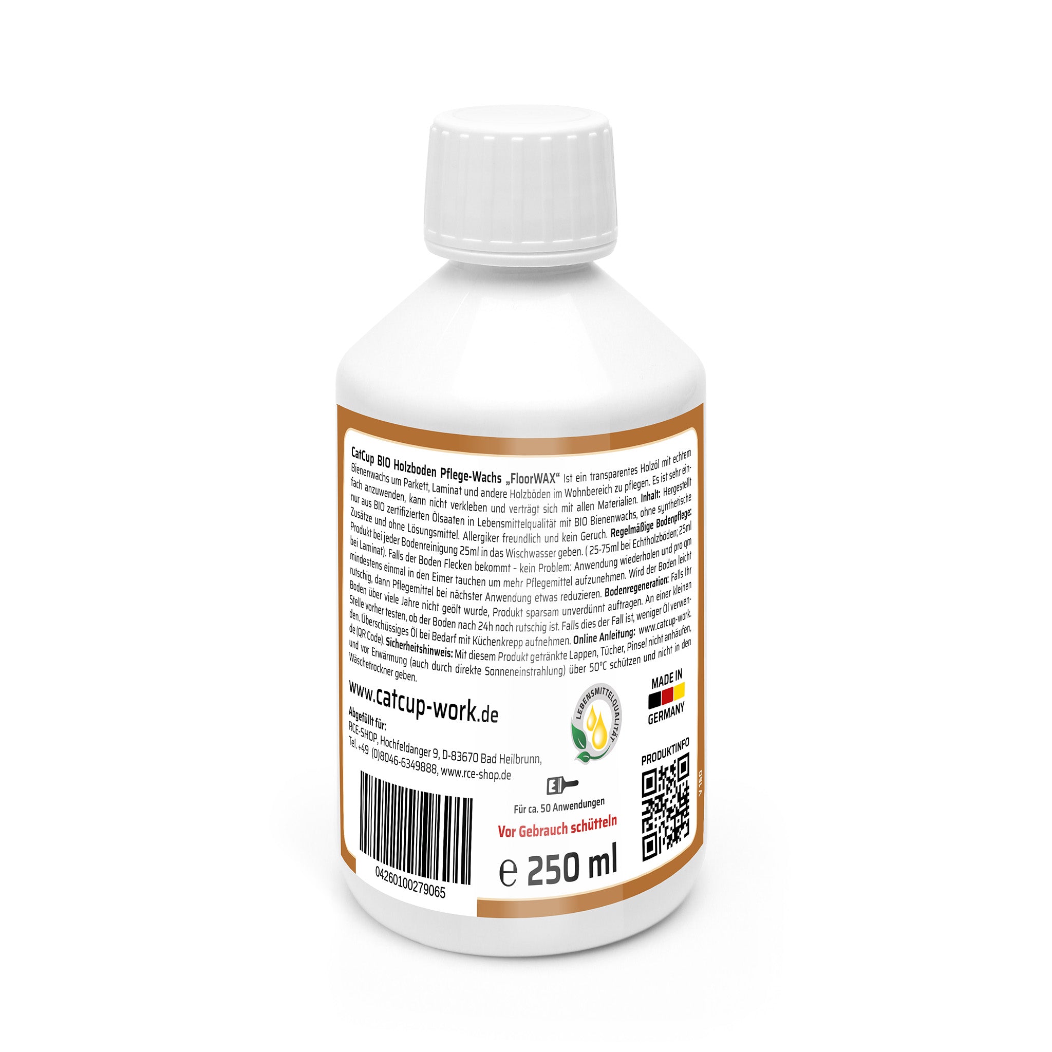 CatCup FloorWAX - BIO Holzbodenpflege / Regeneration mit Bienenwachs